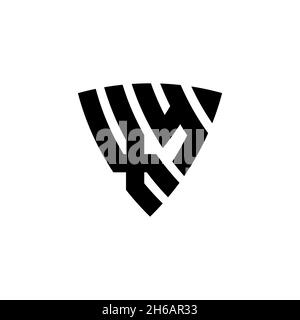 XY Monogram logo letter with triangle shield shape style design isolated on white background. Triangle monogram logo, shield monogram logo, triangle s Stock Vector