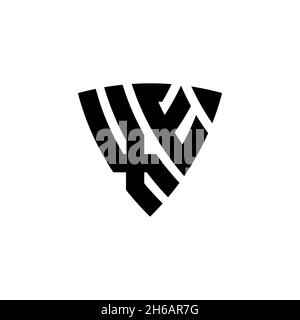 XE Monogram logo letter with triangle shield shape style design isolated on white background. Triangle monogram logo, shield monogram logo, triangle s Stock Vector