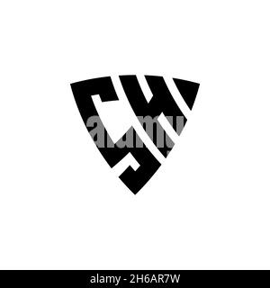 SH Monogram logo letter with triangle shield shape style design isolated on white background. Triangle monogram logo, shield monogram logo, triangle s Stock Vector