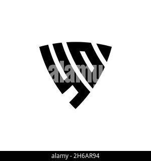 YO Monogram logo letter with triangle shield shape style design isolated on white background. Triangle monogram logo, shield monogram logo, triangle s Stock Vector
