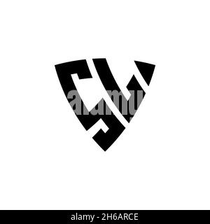 SL Monogram logo letter with triangle shield shape style design isolated on white background. Triangle monogram logo, shield monogram logo, triangle s Stock Vector