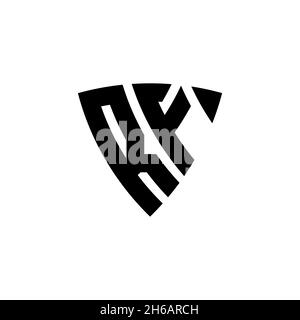 RF Monogram logo letter with triangle shield shape style design isolated on white background. Triangle monogram logo, shield monogram logo, triangle s Stock Vector