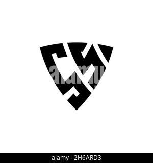 SS Monogram logo letter with triangle shield shape style design isolated on white background. Triangle monogram logo, shield monogram logo, triangle s Stock Vector