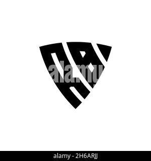 RB Monogram logo letter with triangle shield shape style design isolated on white background. Triangle monogram logo, shield monogram logo, triangle s Stock Vector