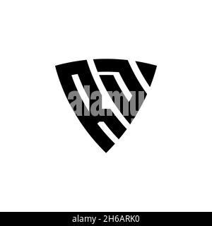 RD Monogram logo letter with triangle shield shape style design isolated on white background. Triangle monogram logo, shield monogram logo, triangle s Stock Vector