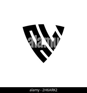 RL Monogram logo letter with triangle shield shape style design isolated on white background. Triangle monogram logo, shield monogram logo, triangle s Stock Vector