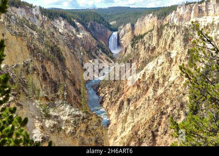 Yellowstone River Lower Falls, Wyoming, USA Stock Photo