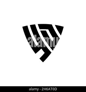 YD Monogram logo letter with triangle shield shape style design isolated on white background. Triangle monogram logo, shield monogram logo, triangle s Stock Vector