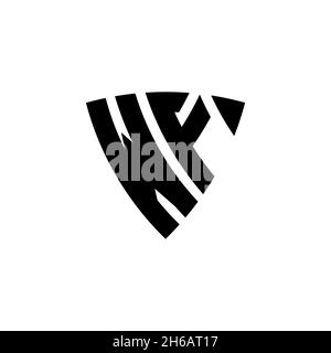 WF Monogram logo letter with triangle shield shape style design isolated on white background. Triangle monogram logo, shield monogram logo, triangle s Stock Vector