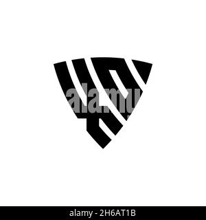 XO Monogram logo letter with triangle shield shape style design isolated on white background. Triangle monogram logo, shield monogram logo, triangle s Stock Vector