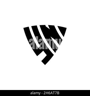 YN Monogram logo letter with triangle shield shape style design isolated on white background. Triangle monogram logo, shield monogram logo, triangle s Stock Vector