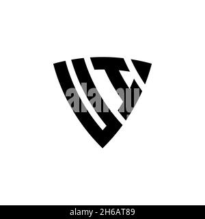 UI Monogram logo letter with triangle shield shape style design isolated on white background. Triangle monogram logo, shield monogram logo, triangle s Stock Vector