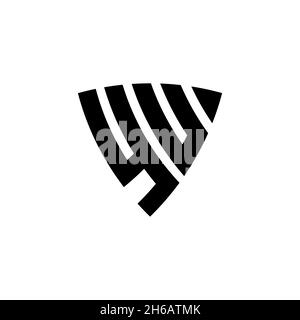 YU Monogram logo letter with triangle shield shape style design isolated on white background. Triangle monogram logo, shield monogram logo, triangle s Stock Vector