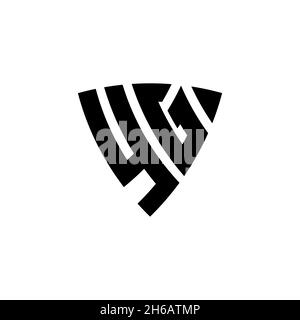 YG Monogram logo letter with triangle shield shape style design isolated on white background. Triangle monogram logo, shield monogram logo, triangle s Stock Vector