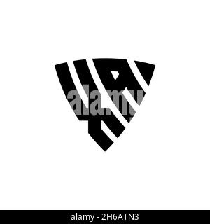 XA Monogram logo letter with triangle shield shape style design isolated on white background. Triangle monogram logo, shield monogram logo, triangle s Stock Vector