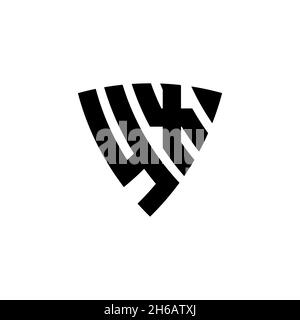 YX Monogram logo letter with triangle shield shape style design isolated on white background. Triangle monogram logo, shield monogram logo, triangle s Stock Vector
