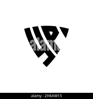 YP Monogram logo letter with triangle shield shape style design isolated on white background. Triangle monogram logo, shield monogram logo, triangle s Stock Vector
