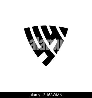 YY Monogram logo letter with triangle shield shape style design isolated on white background. Triangle monogram logo, shield monogram logo, triangle s Stock Vector