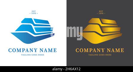 Modern and elegant cruise ship logo. Suitable for logo design in the travel and shipping industry. Stock Vector