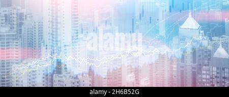 Smart city and stats concept with growing digital graphs and diagram on ...