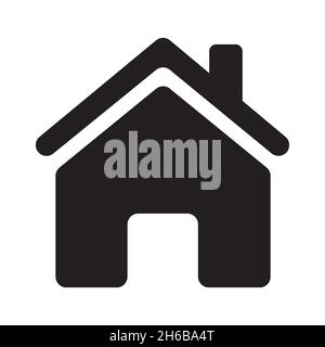 Real estate icon in the form of a house in simple style on white background isolated. Stock Vector