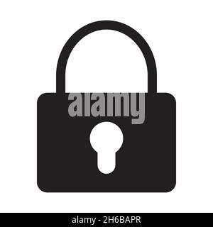 Protection and guard icon in the form of a lock in simple style on white background isolated. Stock Vector