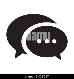 Chat or communication icon in simple style on white background isolated Stock Vector