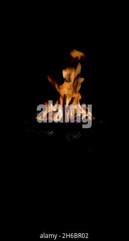 A vertical photo of a fire Stock Photo