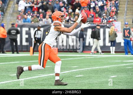 Cleveland Browns wide receiver Anthony Schwartz (10) lines up for a play  during an NFL football game against the Cincinnati Bengals, Sunday, Jan. 9,  2022, in Cleveland. (AP Photo/Kirk Irwin Stock Photo - Alamy