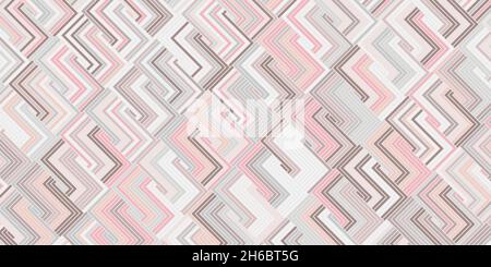 Geometric pattern with stripes rectangle shape overlapping. Elegant of pink background pastel color Stock Vector