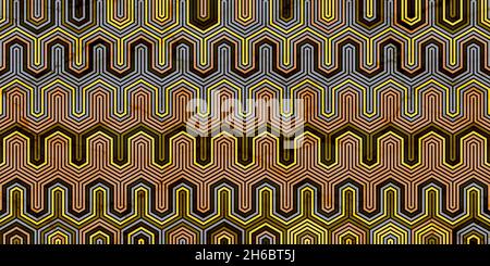 Geometric pattern with polygonal shape dark background retro style Stock Vector