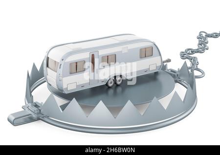 bear trap and house on white background. Isolated 3D illustration Stock ...