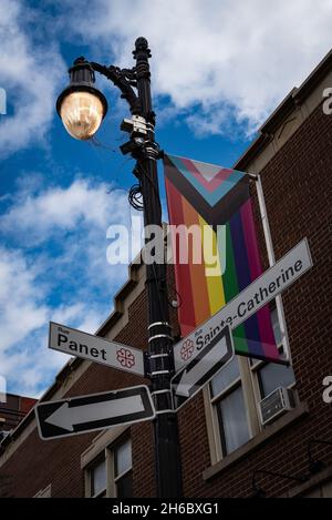 Montreal gay village - Sainte-Catherine Street 'pink balls' (Le Projet ...