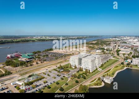 Aerial view of Baton Rouge from the State Capitol, USA Stock Photo