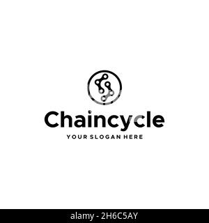minimalist acahaincycle circle chains logo design Stock Vector