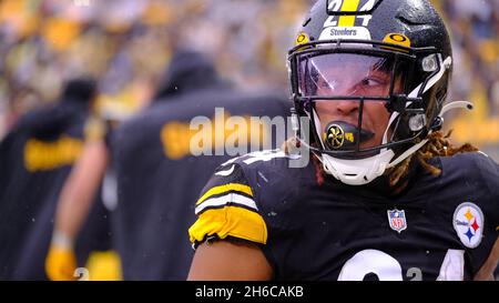 Pittsburgh, PA, USA. 14th Nov, 2021. Tre Norwood #21 during the Pittsburgh  Steelers vs Detroit Lion game at Heinz Field in Pittsburgh, PA. Jason  Pohuski/CSM/Alamy Live News Stock Photo - Alamy