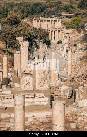 Ruins if the Ephesus ancient city in Selcuk, Turkey Stock Photo