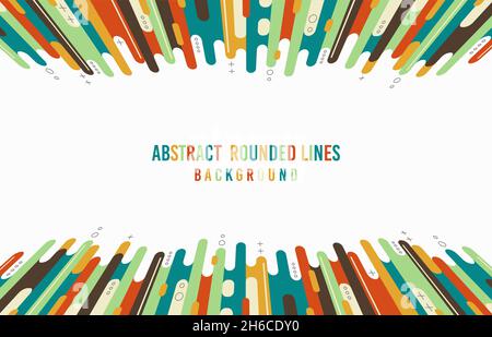 Abstract colourful rounded lines pattern artwork decorative style. Overlapping design with copy space of text background. Illustration vector Stock Vector