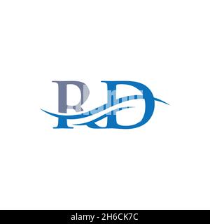RD Linked Logo for business and company identity. Creative Letter RD Logo Vector Stock Vector