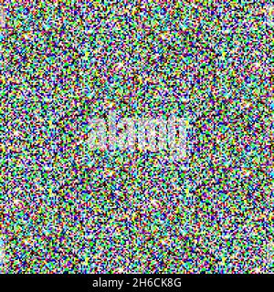 Color TV screen noise pixel glitch seamless pattern texture background vector illustration. Stock Vector
