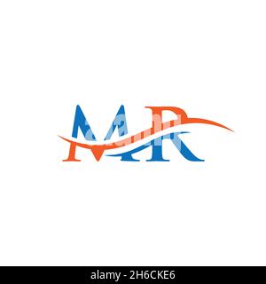 MR logo Design. Premium Letter MR Logo Design with water wave concept ...