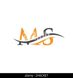 Initial linked letter MS logo design. Modern letter MS logo design vector with modern trendy Stock Vector