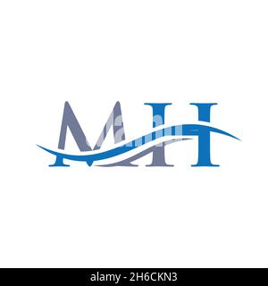 Initial linked letter MH logo design. Modern letter MH logo design vector with modern trendy Stock Vector