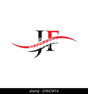 Water Wave JF Logo Vector. Swoosh Letter JF Logo Design for business ...