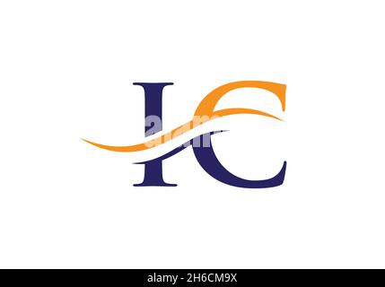 IC Linked Logo for business and company identity. Creative Letter IC Logo Vector with modern trendy Stock Vector