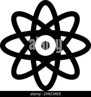 Atom molecular sign icon black color vector illustration flat style simple image Stock Vector