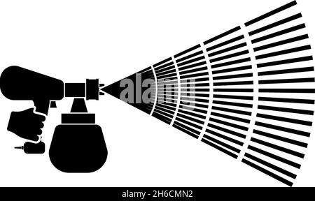 Coloring machine Painting tool in hand icon black color vector illustration flat style simple image Stock Vector