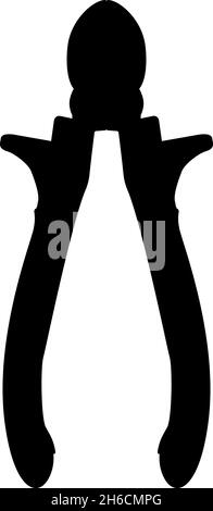 Cutting pliers side cutter hand tools for cutting wires icon black color vector illustration flat style simple image Stock Vector