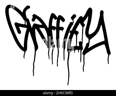 Squeeze ink marker vector font in graffiti style. Dripping capital letters  alphabet Stock Vector Image & Art - Alamy