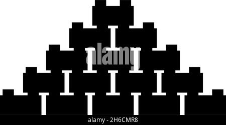 Pyramid of bricks icon black color vector illustration flat style simple image Stock Vector